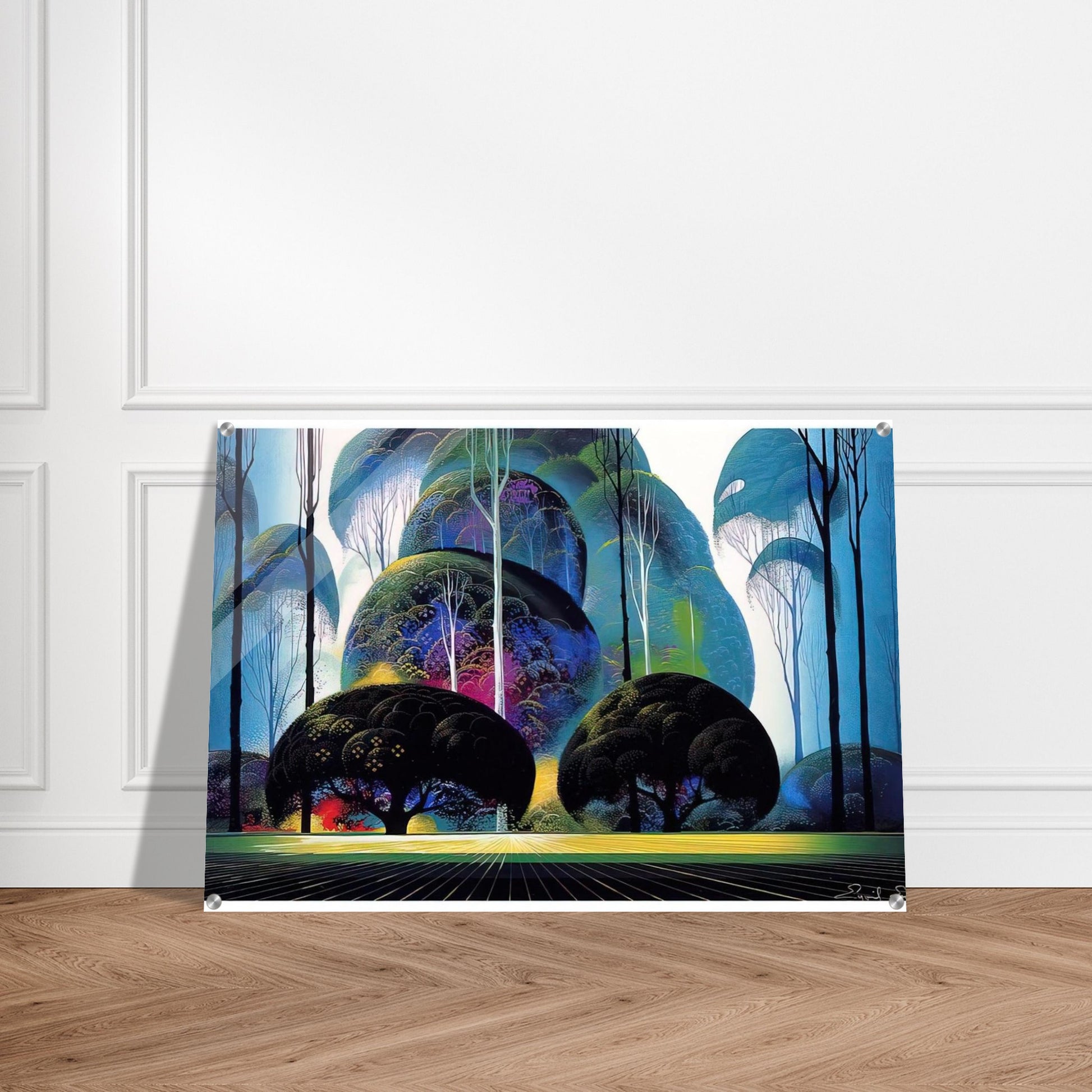 Green Forest - Eyvind Earle Acrylic Print - 70x100 cm / 28x40″ inches