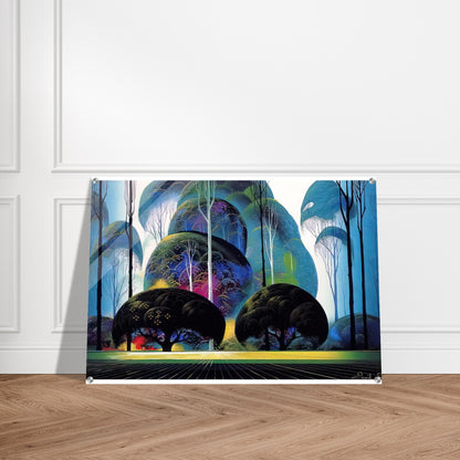 Green Forest - Eyvind Earle Acrylic Print - 70x100 cm / 28x40″ inches