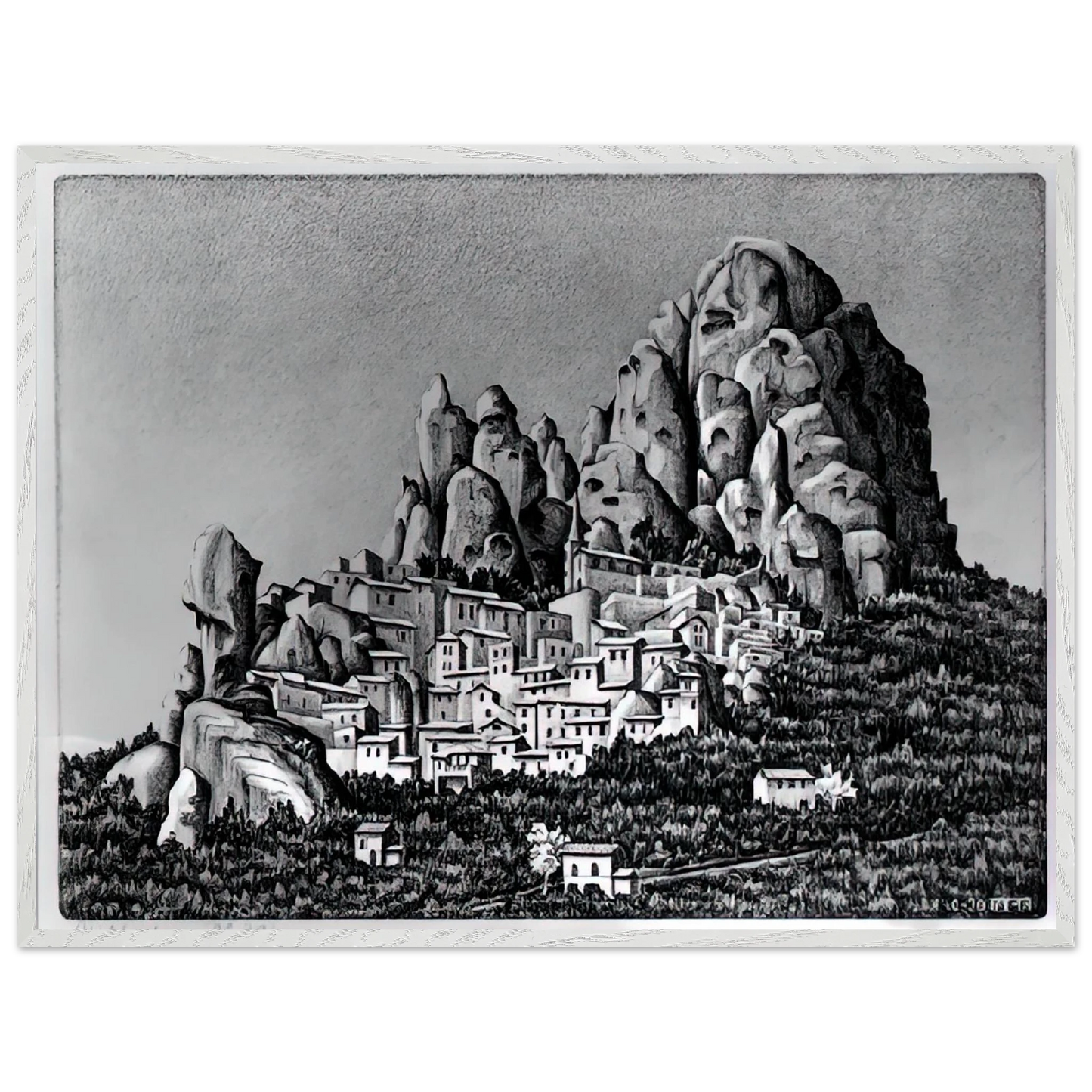 MC Escher - PENTEDATTIO CALABRIA OCTOBER 1930 1930 Wall Art - 30x40 cm / 12x16 inches - Fine Art Poster-canvas - -