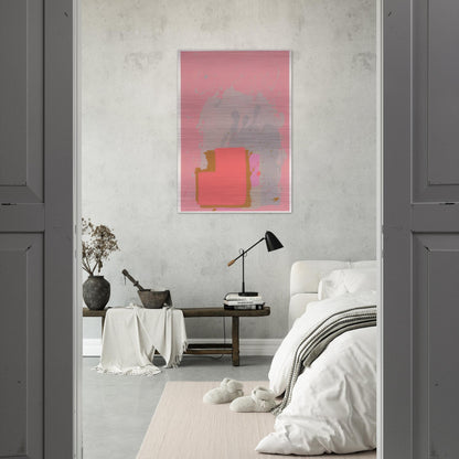 Red Black on Pink - 1971 - John Hoyland Brushed Aluminum Print - 70x100 cm / 28x40 inches | John Hoyland Aluminum Print | John Hoyland Prints