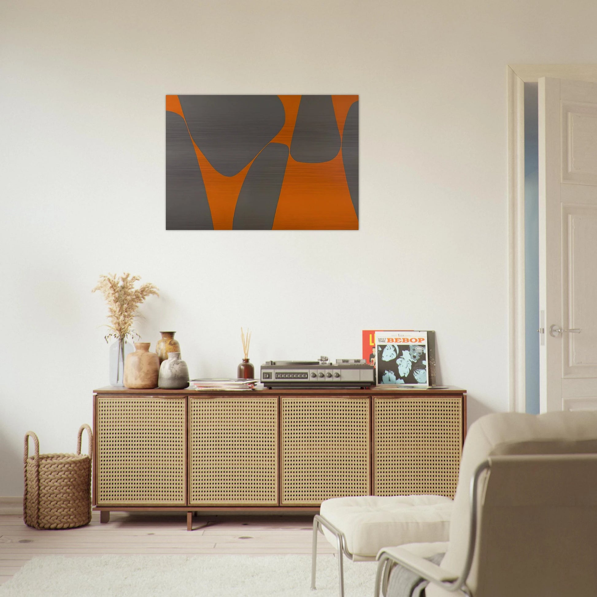 Magical Space Forms - 1962 - Lorser Feitelson Brushed Aluminum Print - 70x100 cm / 28x40 inches | Lorser Feitelson Aluminum Print | Lorser Feitelson Prints