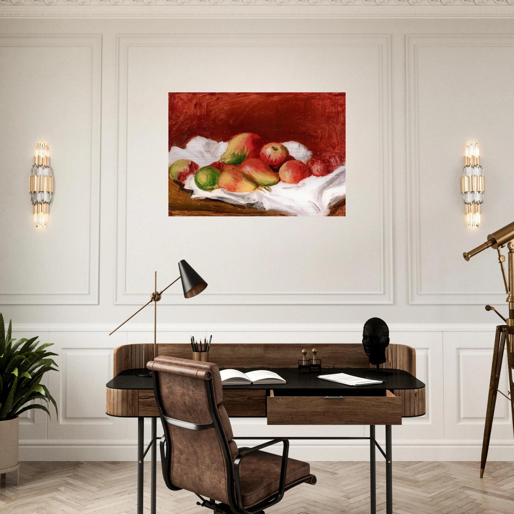 Pears and Apples - Pierre-Auguste Renoir Brushed Aluminum Print - 70x100 cm / 28x40 inches | Pierre-Auguste Renoir Aluminum Print | Pierre-Auguste Renoir Prints