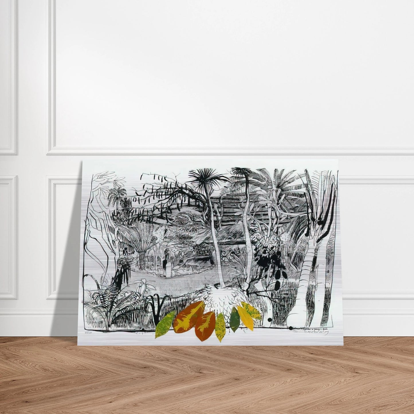 The Garden in Sanur - Bali - 1980 - Brett Whiteley Brushed Aluminum Print - 70x100 cm / 28x40 inches | Brett Whiteley Aluminum Print | Brett Whiteley Prints