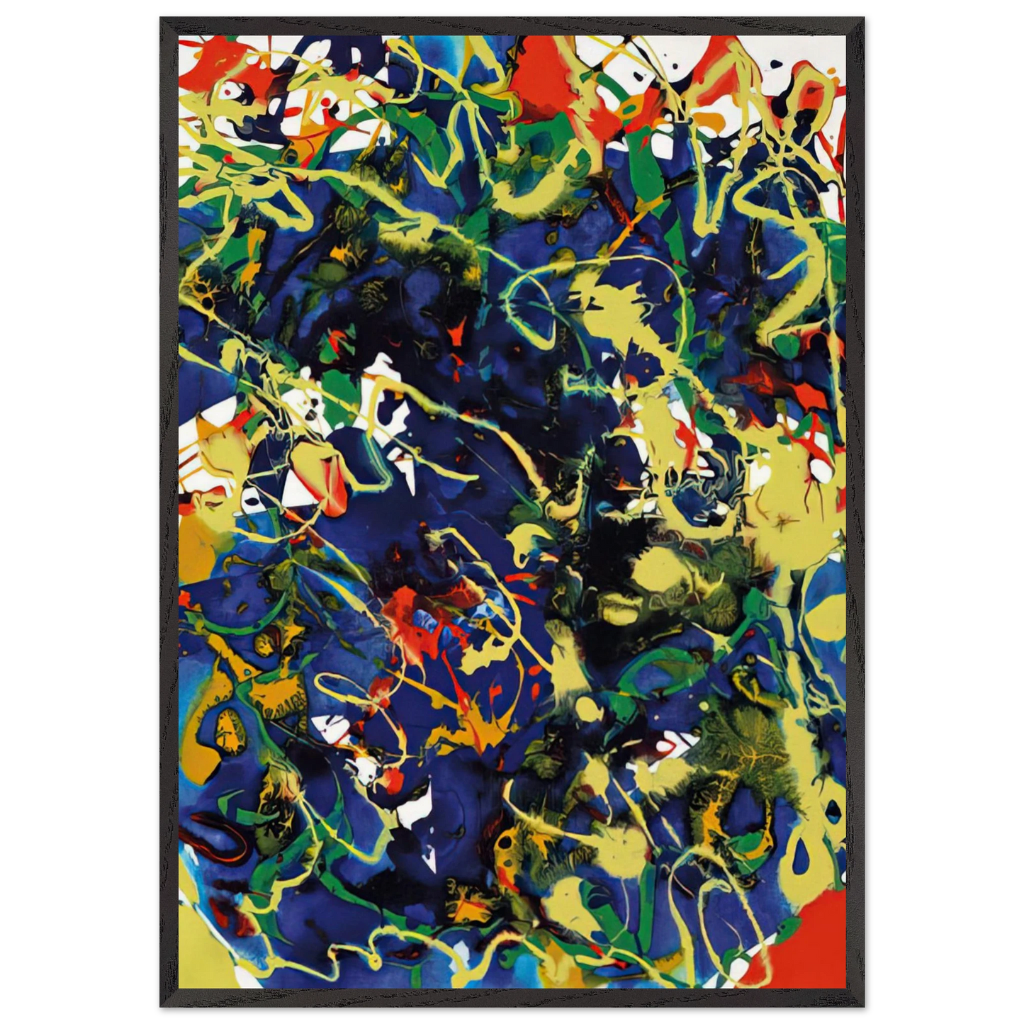 Untitled  SFP94-63  SFF 1737  - Sam Francis 70x100 cm / 28x40 inches Framed Art Print – Black Wooden Frame