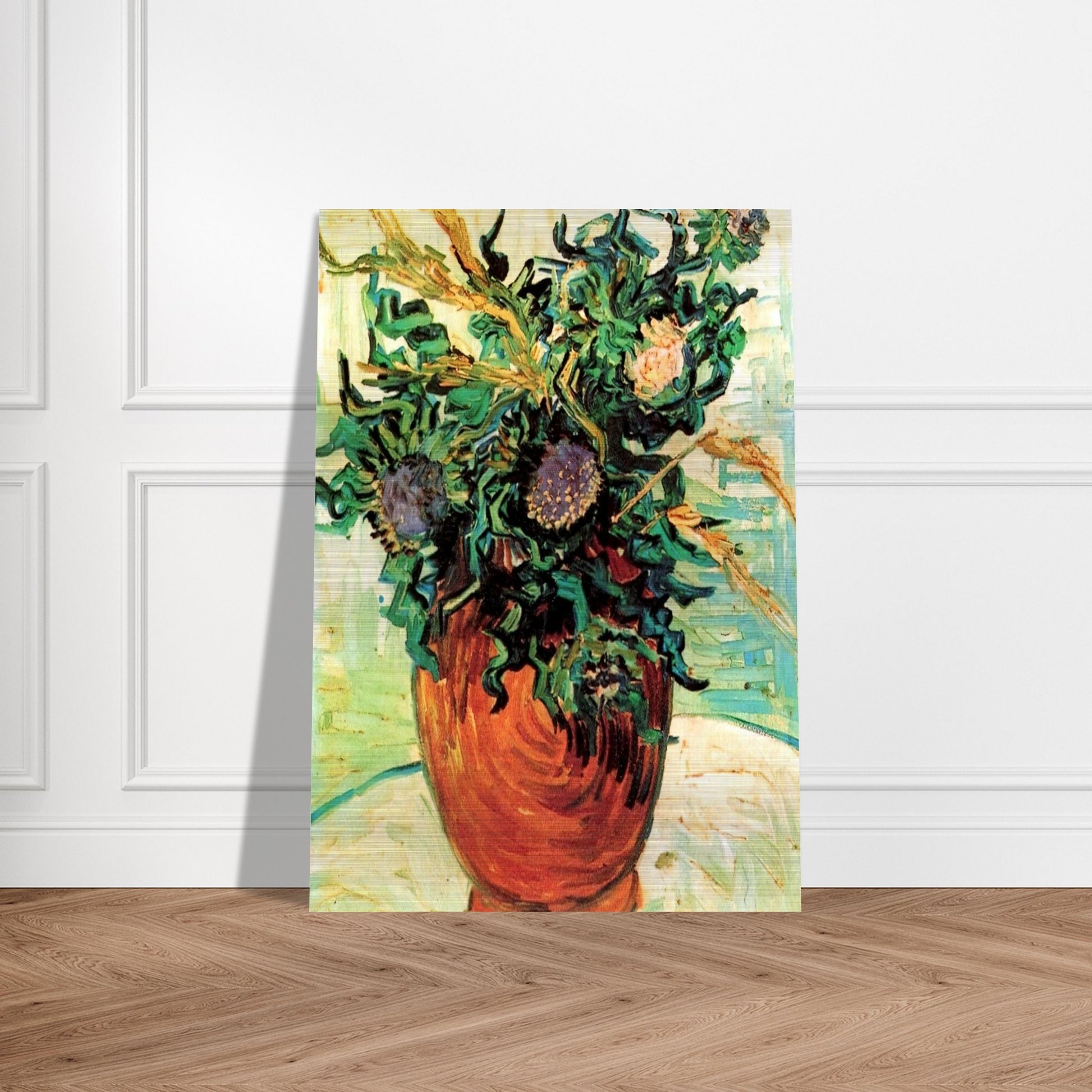 Still Life with Thistles - Vincent van Gogh Brushed Aluminum Print - 70x100 cm / 28x40 inches | Vincent van Gogh Aluminum Print | Vincent van Gogh Prints
