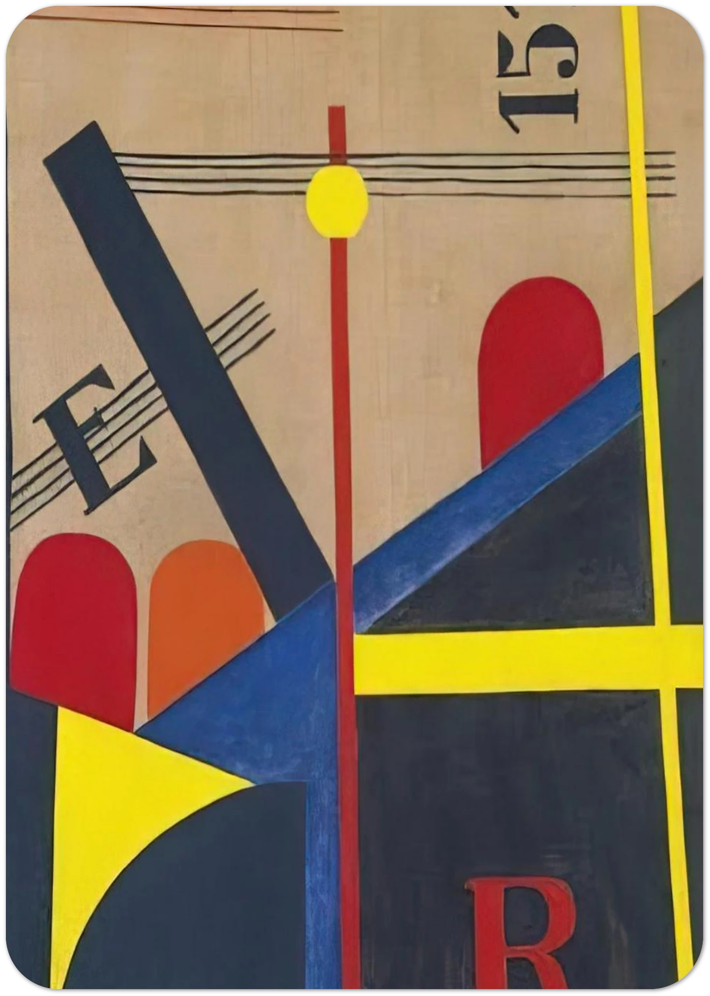Large painting of the railroad By Laszlo Moholy-Nagy Pack of 10 Post Cards | Laszlo Moholy-Nagy Post Cards | A6 (10.5 x 14.8 cm) - 4.1 x 5.8 inches