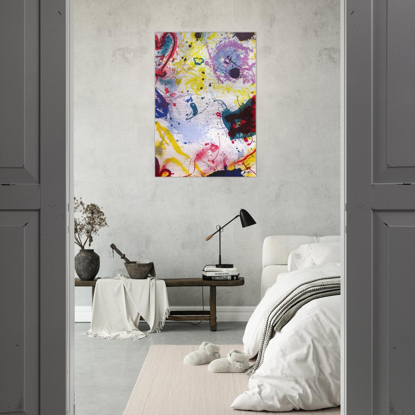 Untitled  SF-345  - Sam Francis Brushed Aluminum Print - 70x100 cm / 28x40 inches | Sam Francis Aluminum Print | Sam Francis Prints