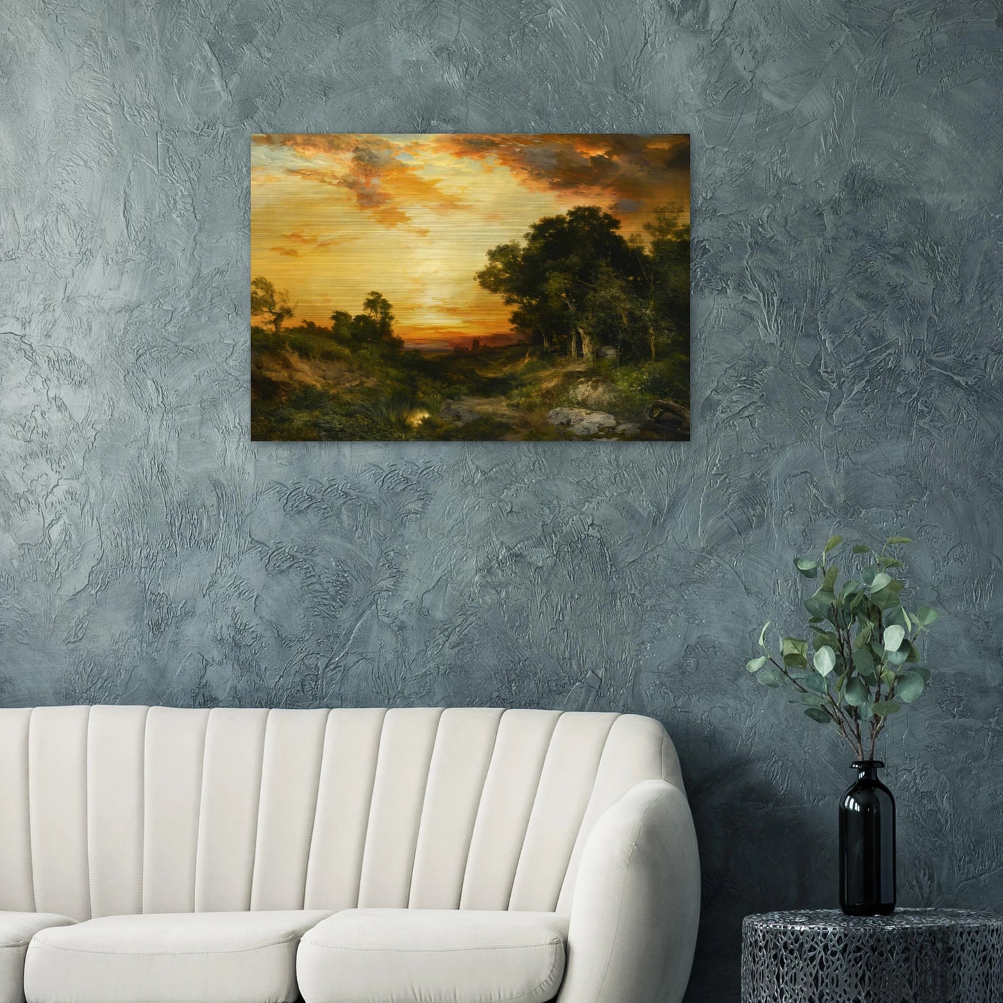 Sunset Amagansett - Thomas Moran Brushed Aluminum Print - 70x100 cm / 28x40 inches | Thomas Moran Aluminum Print | Thomas Moran Prints