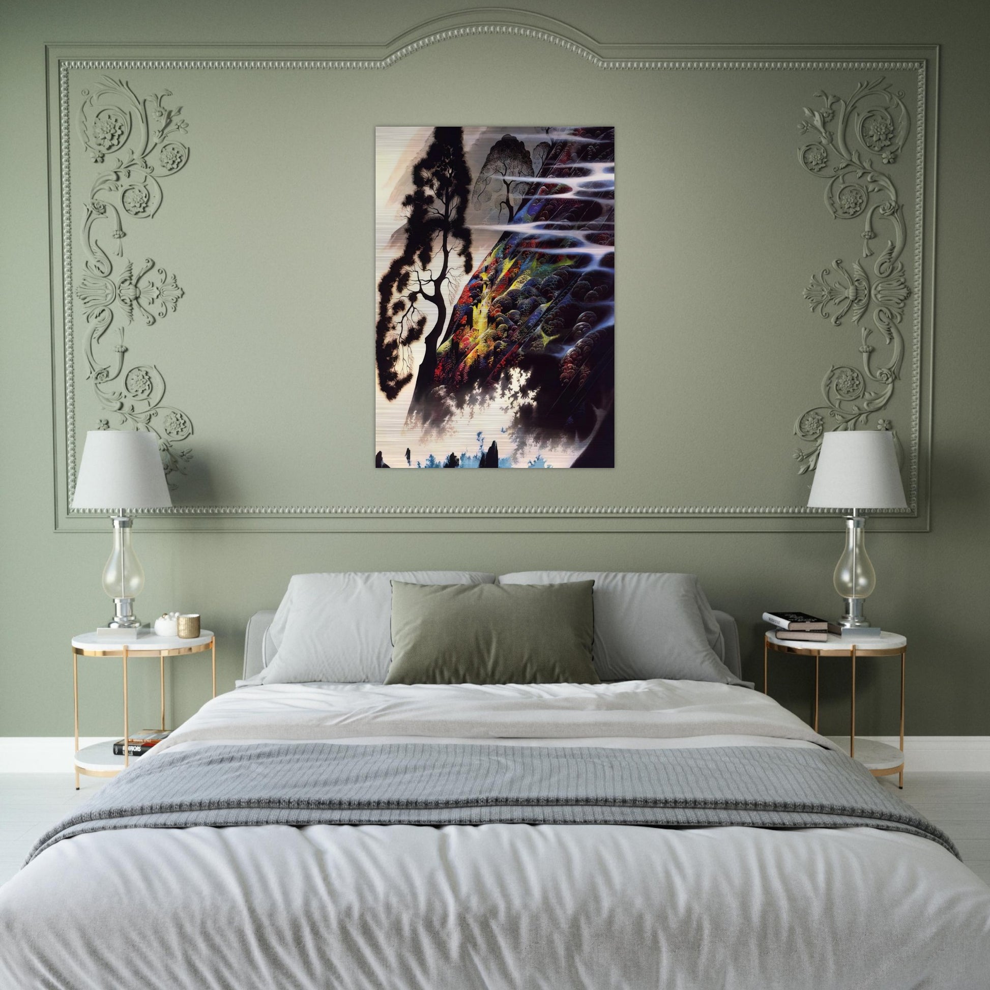 Radiant Splendor - Eyvind Earle Brushed Aluminum Print - 70x100 cm / 28x40 inches | Eyvind Earle Aluminum Print | Eyvind Earle Prints