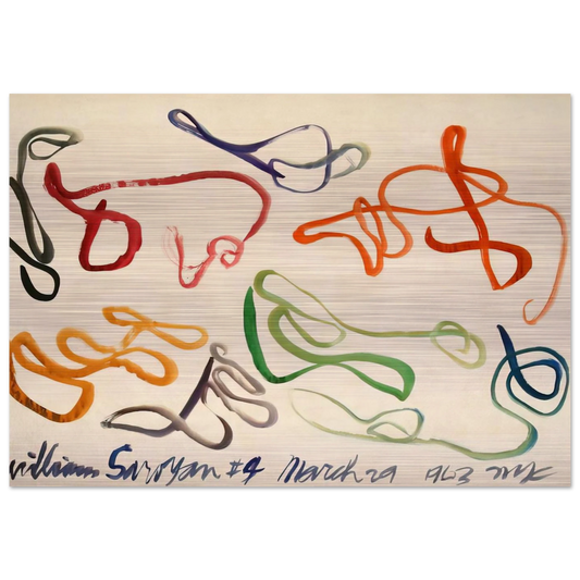 # 9 - 1963 - William Saroyan Brushed Aluminum Print - 70x100 cm / 28x40 inches | William Saroyan Aluminum Print | William Saroyan Prints