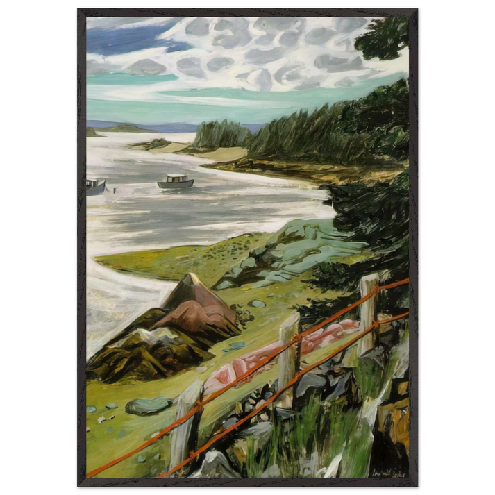 RED CABLES 1940 - Fairfield Porter 70x100 cm / 28x40 inches Framed Art Print – Black Wooden Frame