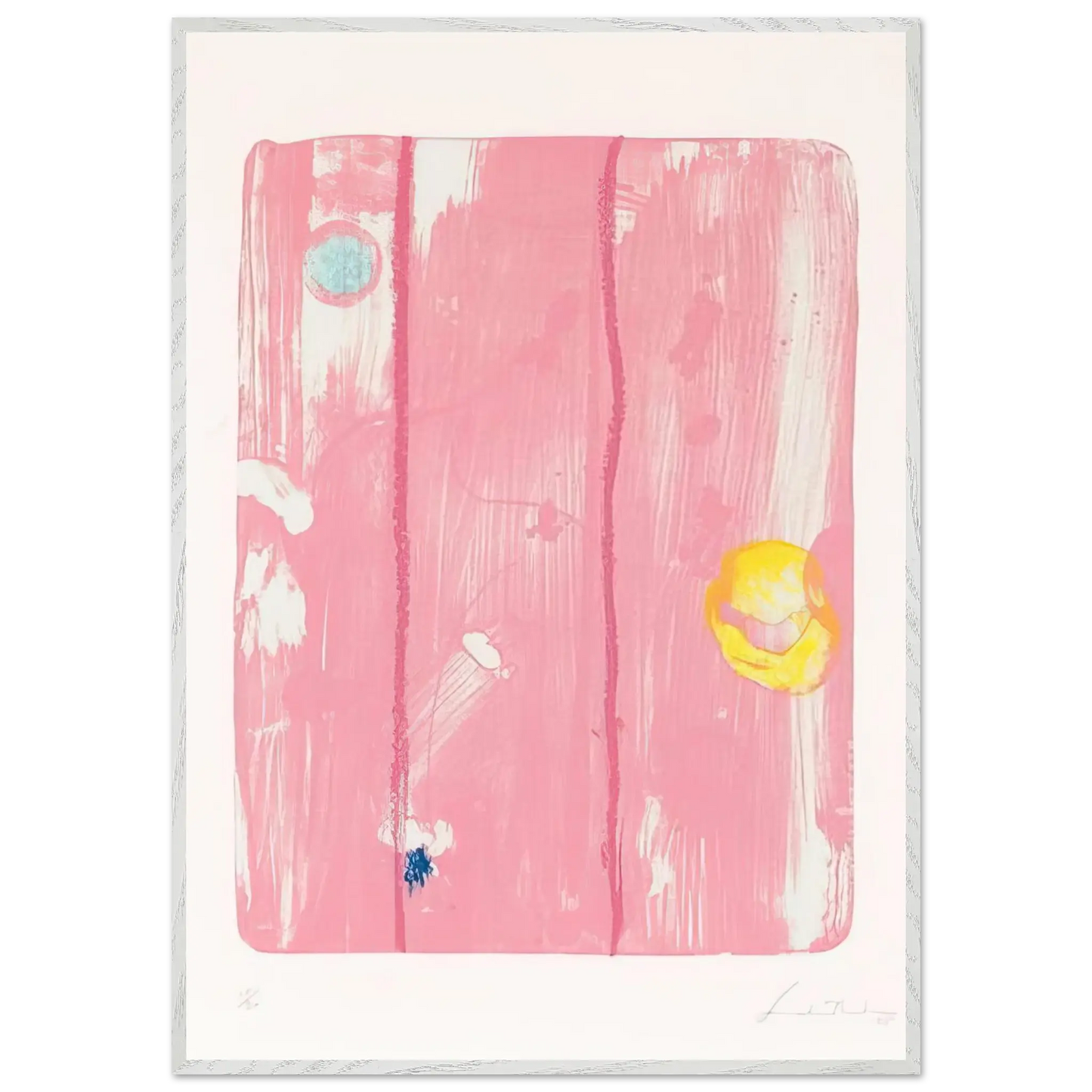 Helen Frankenthaler - Reflections VIII - 1995 Wall art - 45x60 cm / 18x24 Inches - Premium Wooden Framed Poster With Fine Art Paper - White frame