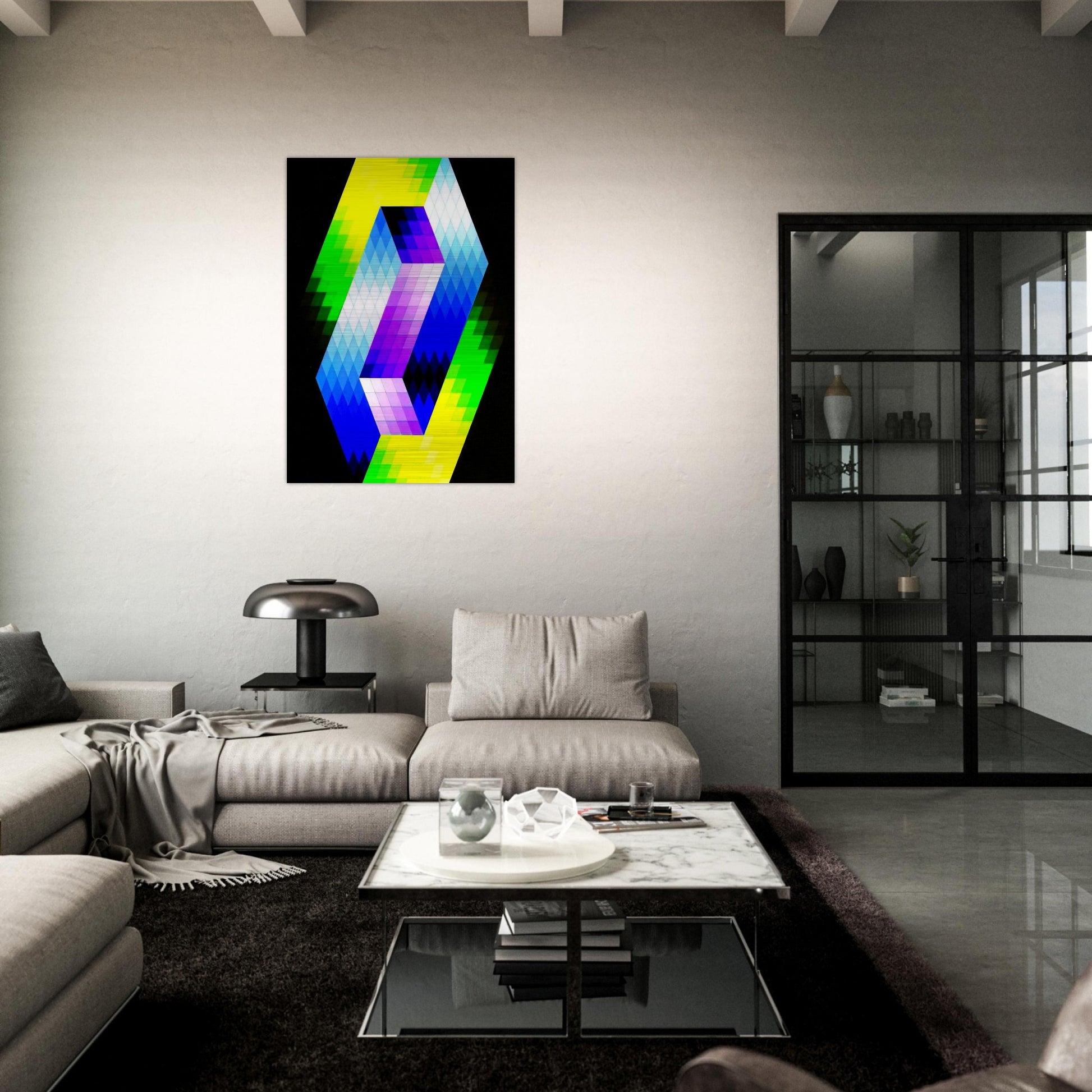 Keple Gestalt - 1968 - Victor Vasarely Brushed Aluminum Print - 70x100 cm / 28x40 inches | Victor Vasarely Aluminum Print | Victor Vasarely Prints