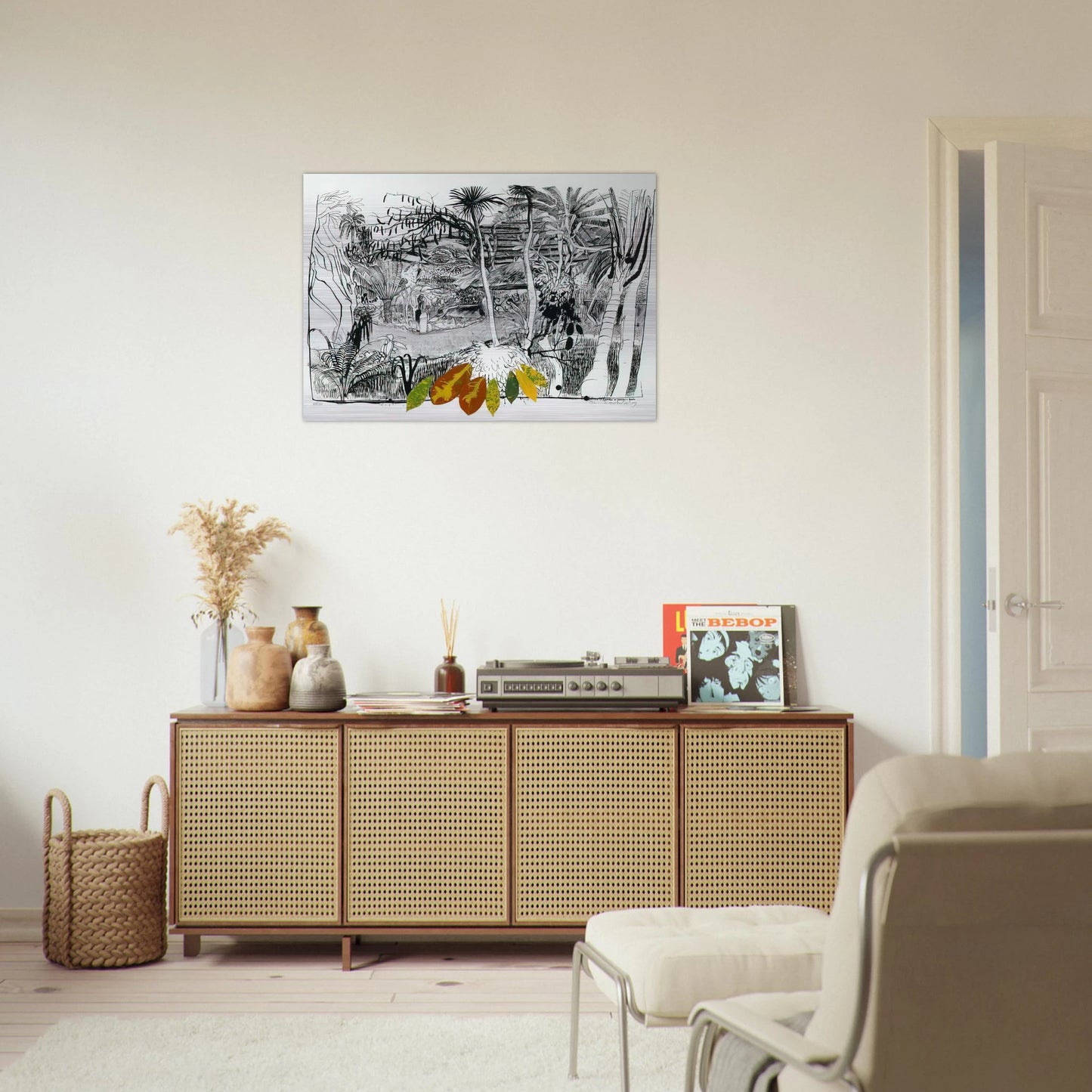 The Garden in Sanur - Bali - 1980 - Brett Whiteley Brushed Aluminum Print - 70x100 cm / 28x40 inches | Brett Whiteley Aluminum Print | Brett Whiteley Prints