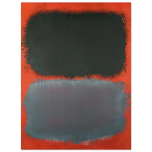 Mark Rothko - Untitled Gray, Gray on Red - 1968 Wall Art - 21x29.7 cm / 8x12" - Fine Art Poster - -
