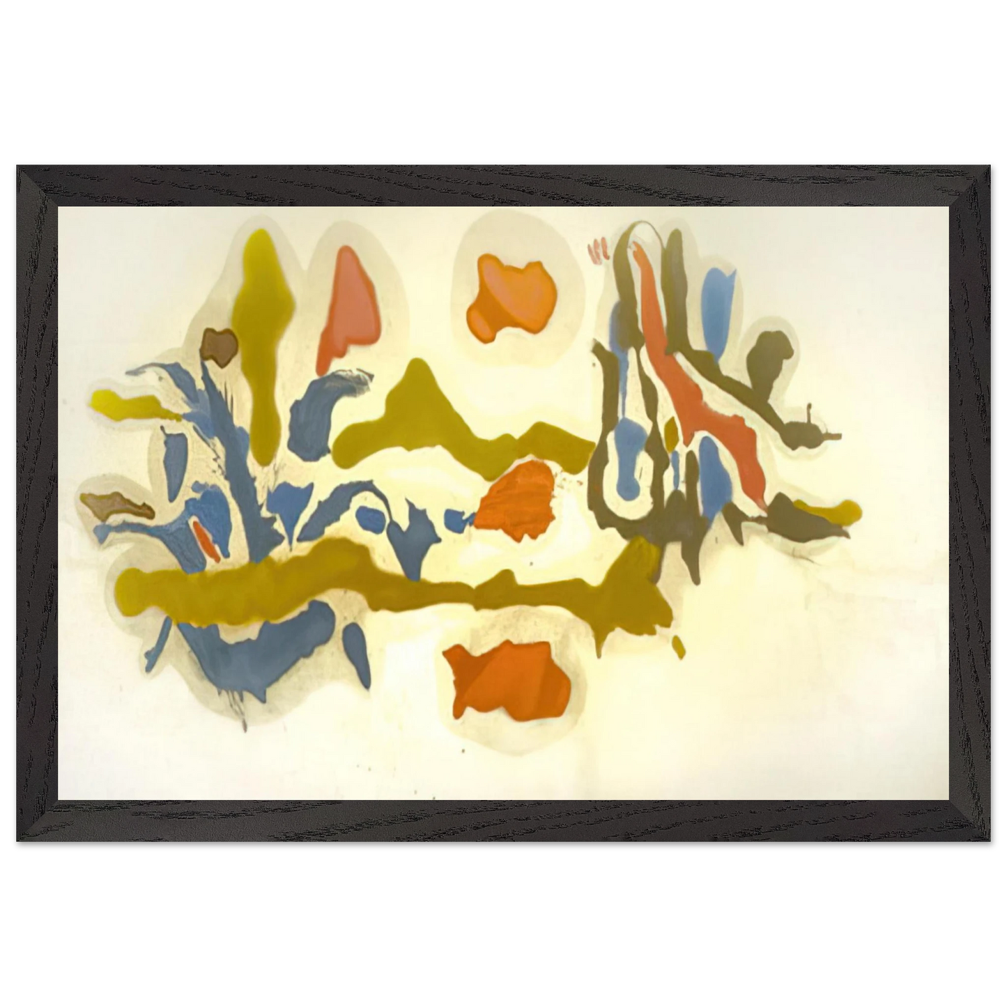 Helen Frankenthaler - Seascape with Dunes - 1962 Wall art - A3 (29.7 x 42  cm) - Premium Wooden Framed Poster With Fine Art Paper-canvas - Black frame