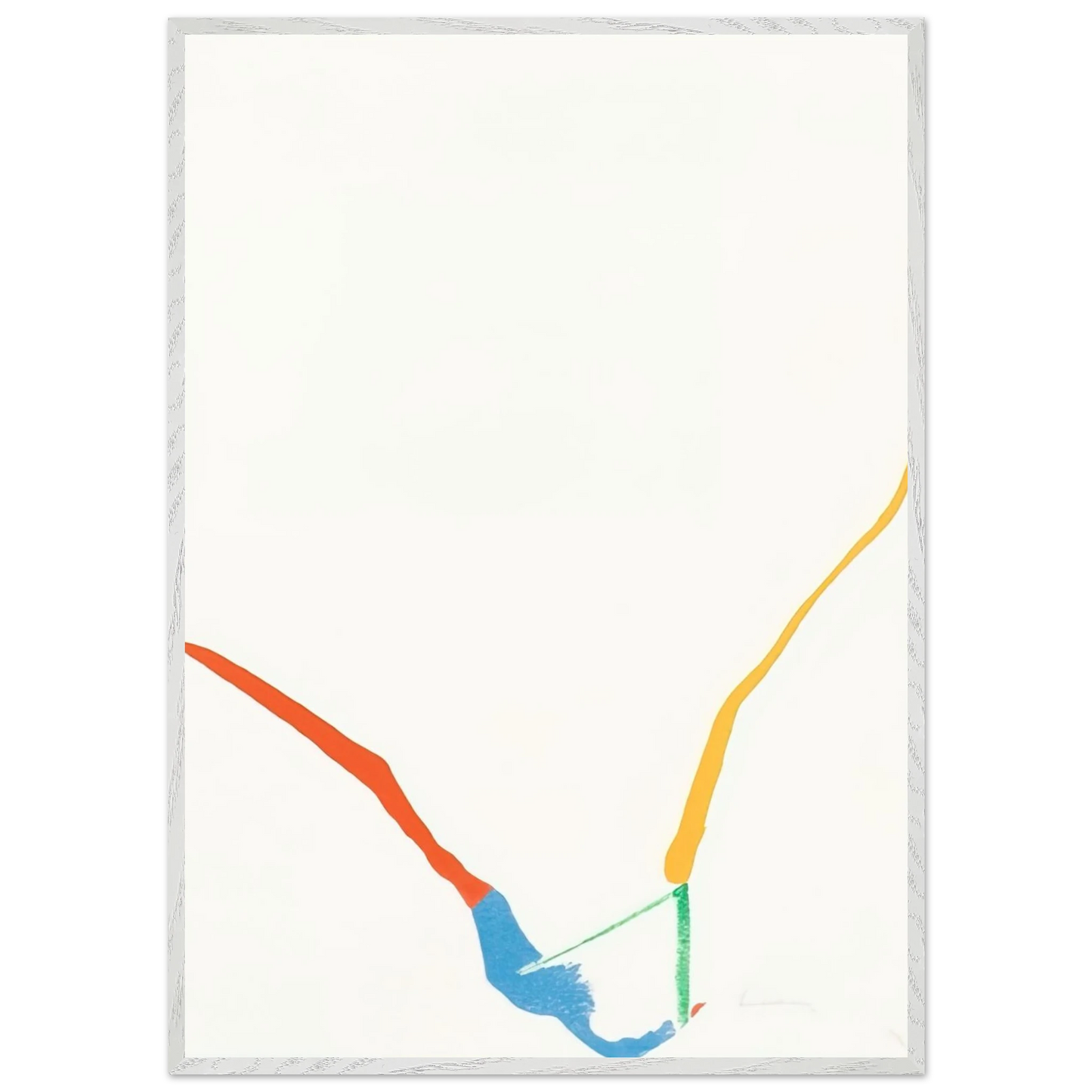 Helen Frankenthaler - What Red Lines Can Do - 1970 Wall art - A2 (42 x 59.4  cm) - Premium Wooden Framed Poster With Fine Art Paper-canvas - White frame