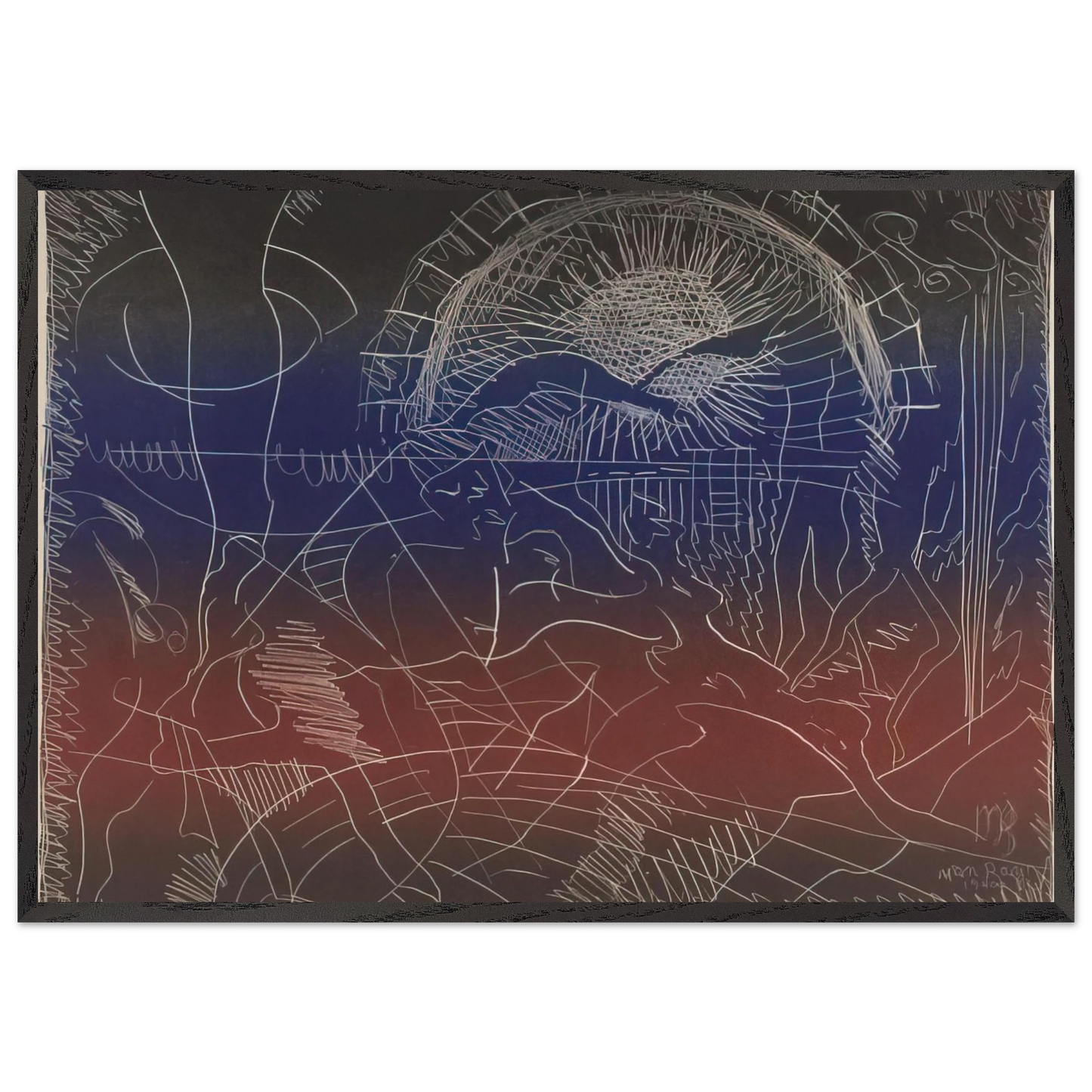 UNTITLED ABSTRACT N2 - Man Ray 70x100 cm / 28x40 inches Framed Art Print – Black Wooden Frame