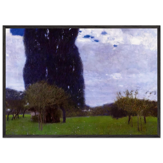THE TALL POPLAR TREES II - Gustav Klimt 70x100 cm / 28x40 inches Framed Art Print – Black Wooden Frame
