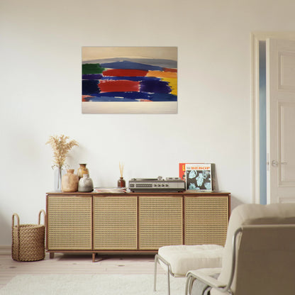 Village In The Moon - 1985 - Ronnie Landfield Brushed Aluminum Print - 70x100 cm / 28x40 inches | Ronnie Landfield Aluminum Print | Ronnie Landfield Prints