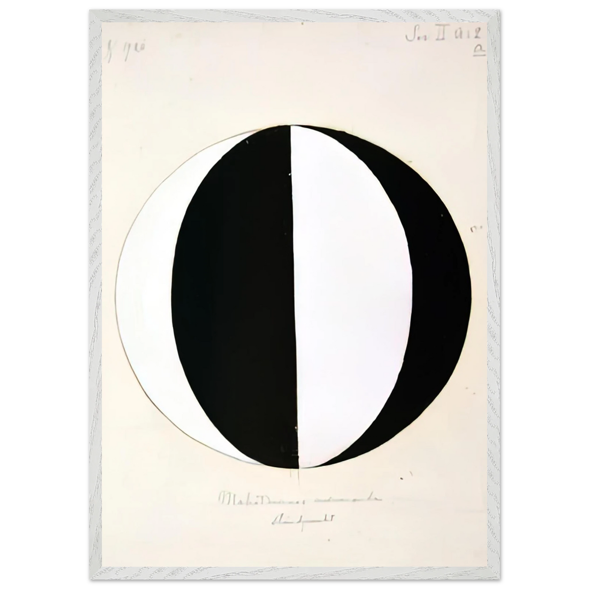 Hilma af Klint - THE MAHATMAS PRESENT STANDING POINT SERIES II NO 2A 1920 Wall art - 20x25 cm / 8x10 inches - Premium Wooden Framed Poster With Fine Art Paper-canvas - Wood frame