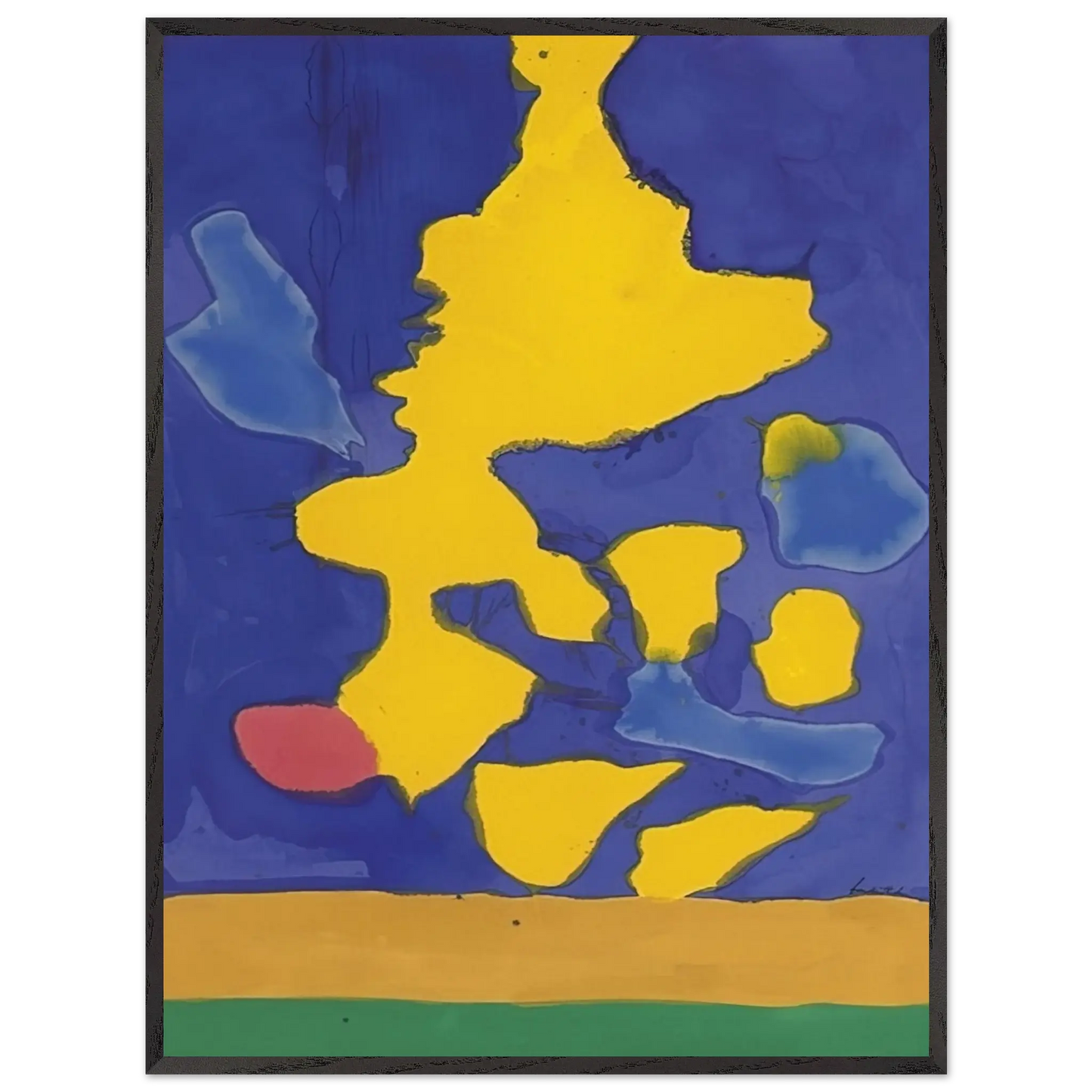 Helen Frankenthaler - Saturn Revisited - 1964 Wall art - 60x80 cm / 24x32 Inches - Premium Wooden Framed Poster With Fine Art Paper - Black frame