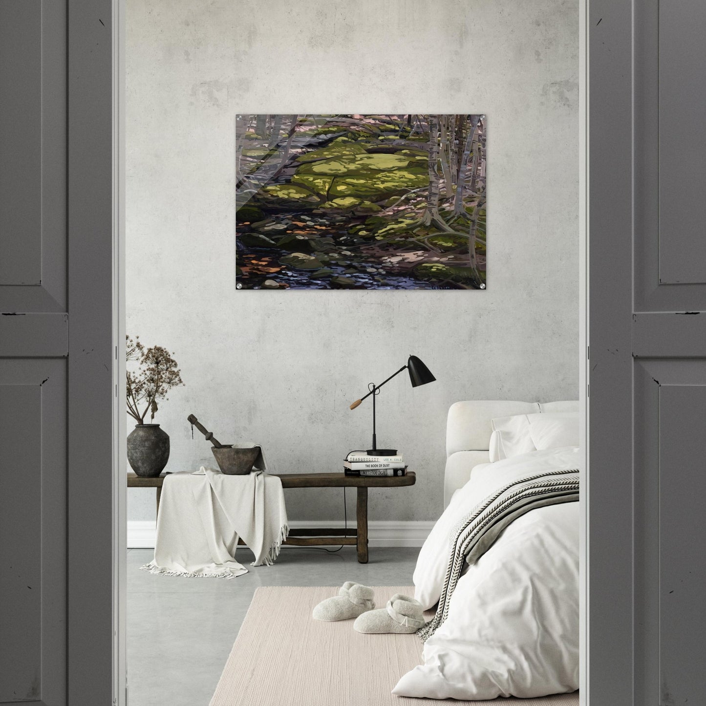 Light in Brook - Contemporary Realism - Neil Welliver Acrylic Print - 70x100 cm / 28x40″ inches