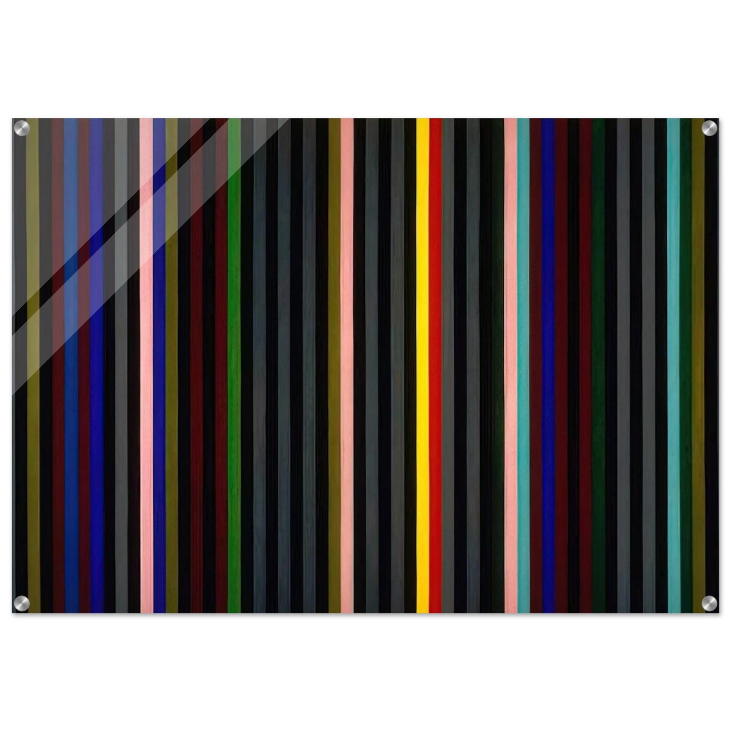 Black Grey Beat - 1964 - Gene Davis Acrylic Print - 70x100 cm / 28x40″ inches