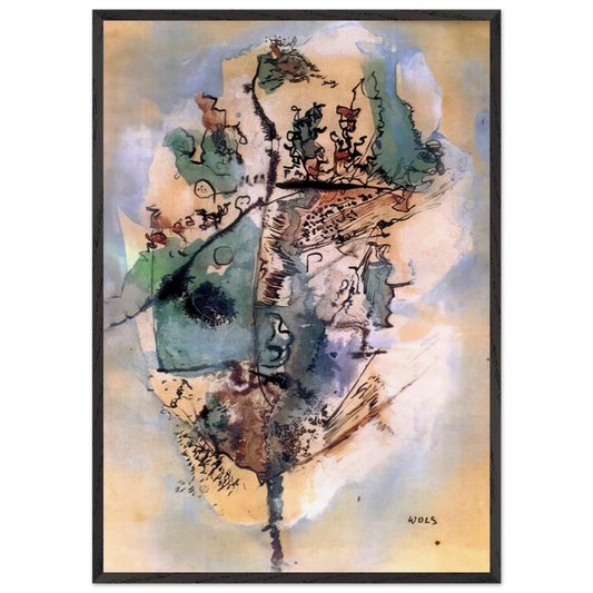 Bleu optimiste - 1951 - Wols 70x100 cm / 28x40 inches Framed Art Print – Black Wooden Frame