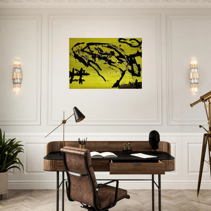 Hirschkuh - Tachisme - Emil Schumacher Brushed Aluminum Print - 70x100 cm / 28x40 inches | Emil Schumacher Aluminum Print | Emil Schumacher Prints