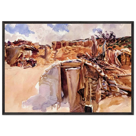 Dugout - John Singer Sargent 70x100 cm / 28x40 inches Framed Art Print – Black Wooden Frame