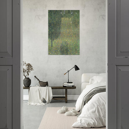 LANDSCAPE GARDEN MEADOW IN FLOWER - Gustav Klimt Brushed Aluminum Print - 70x100 cm / 28x40 inches | Gustav Klimt Aluminum Print | Gustav Klimt Prints