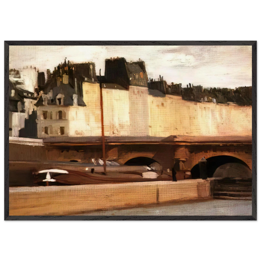 Ecluse de la Monnaie - Edward Hopper 70x100 cm / 28x40 inches Framed Art Print – Black Wooden Frame