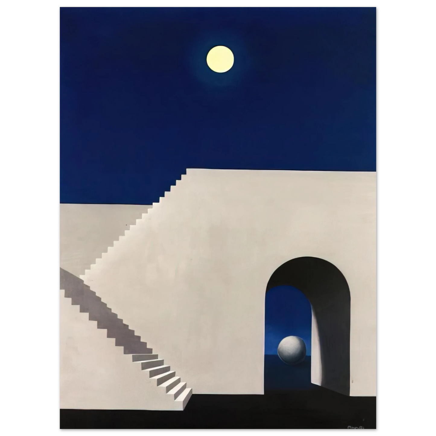 Rene Magritte - ARCHITECTURE AU CLAIR DE LUNE 1956  75x100 cm / 30x40inches Fine Art Poster
