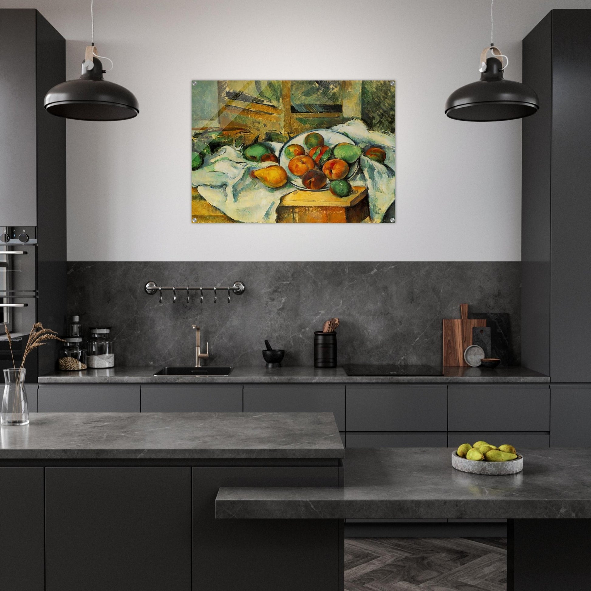Table, Napkin and Fruit - Paul Cézanne Acrylic Print - 70x100 cm / 28x40″ inches