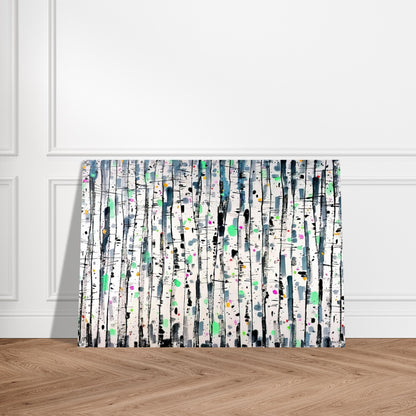 White Poplar Woods - Abstract Expressionism, Ink and wash painting - Wu Guanzhong Acrylic Print - 70x100 cm / 28x40″ inches | Wu Guanzhong Wall Art | Wu Guanzhong Prints