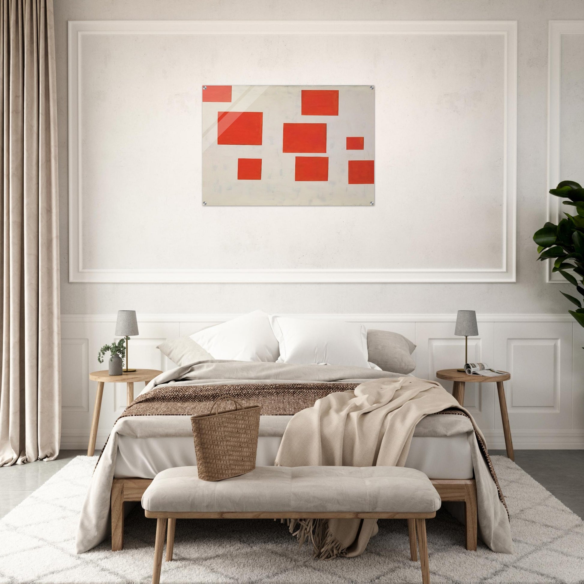 Komposition mit 8 roten Rechtecken Composition with 8 Red Rectangles - 1964 - Blinky Palermo Acrylic Print - 70x100 cm / 28x40″ inches