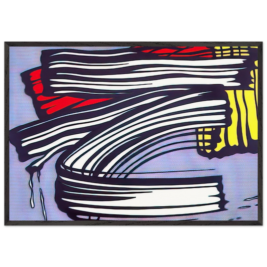 LITTLE BIG PAINTING 1965 - Roy Lichtenstein 70x100 cm / 28x40 inches Framed Art Print – Black Wooden Frame