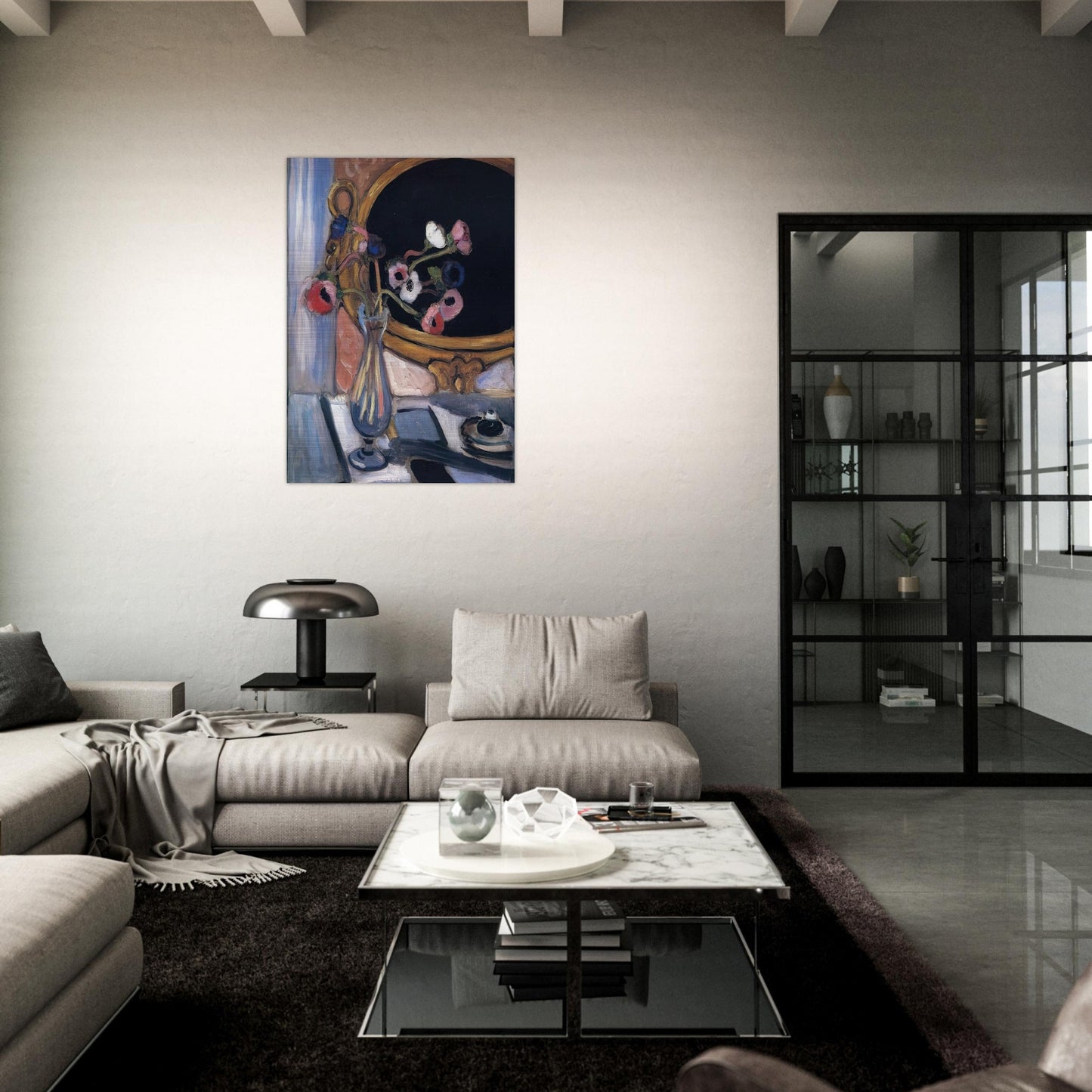 ANEMONE AND MIRROR 1920 - Henri Matisse Brushed Aluminum Print - 70x100 cm / 28x40 inches | Henri Matisse Aluminum Print | Henri Matisse Prints