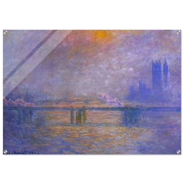Charing Cross Bridge, The Thames 02 - claude monet Acrylic Print - 70x100 cm / 28x40″ inches | claude monet Wall Art | claude monet Prints