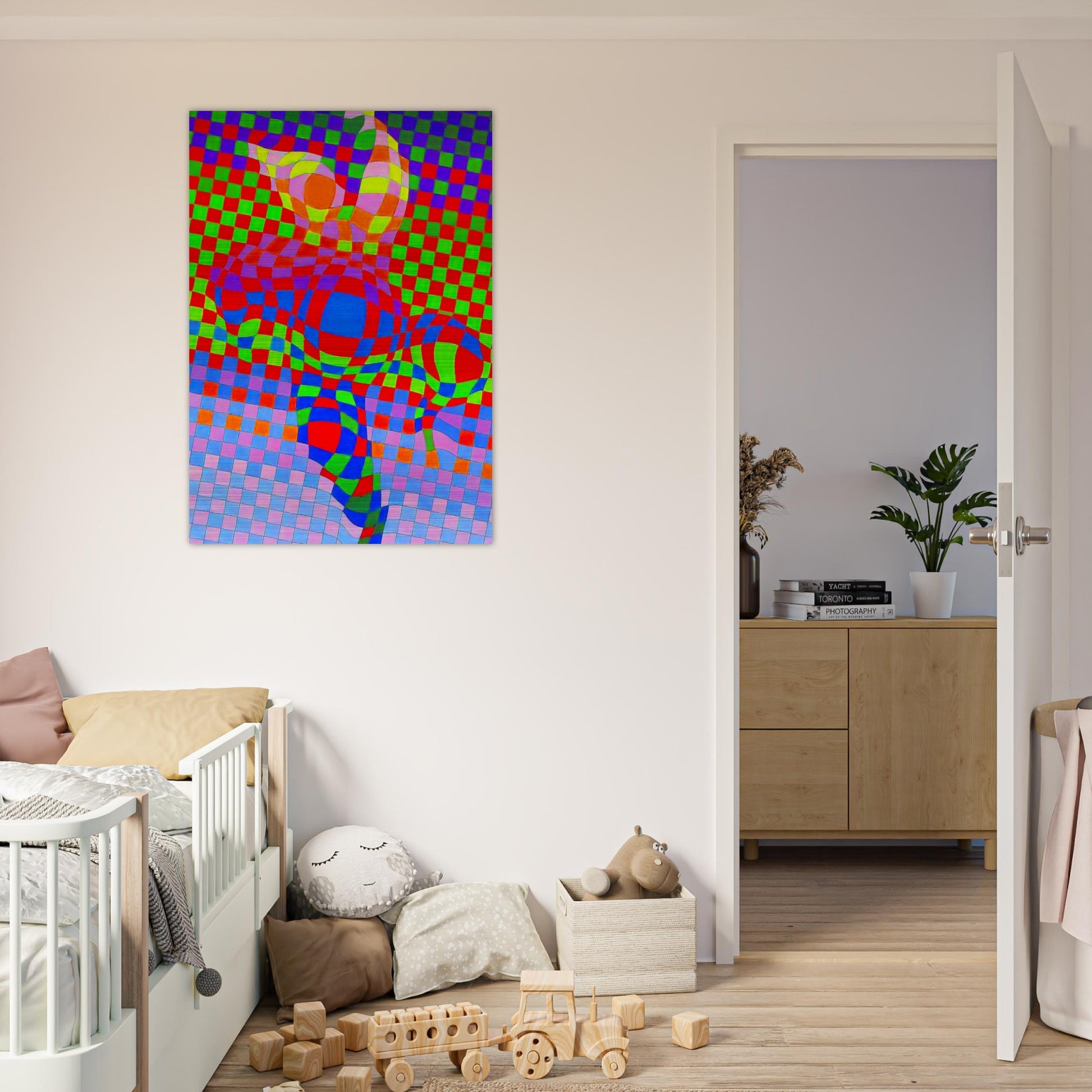 Harlequin - Victor Vasarely Brushed Aluminum Print - 70x100 cm / 28x40 inches | Victor Vasarely Aluminum Print | Victor Vasarely Prints