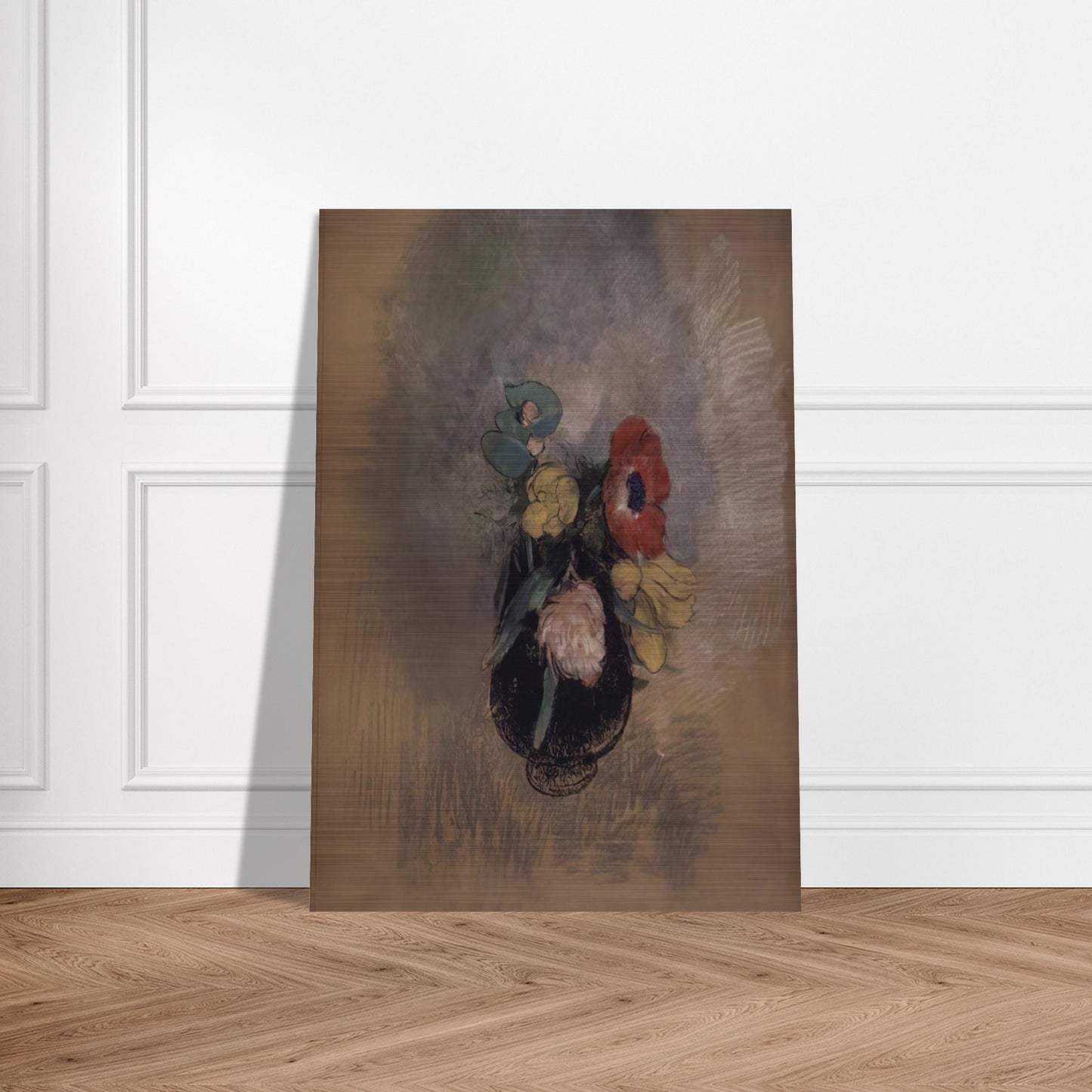 ANEMONES AND TULIPS - Odilon Redon Brushed Aluminum Print - 70x100 cm / 28x40 inches | Odilon Redon Aluminum Print | Odilon Redon Prints