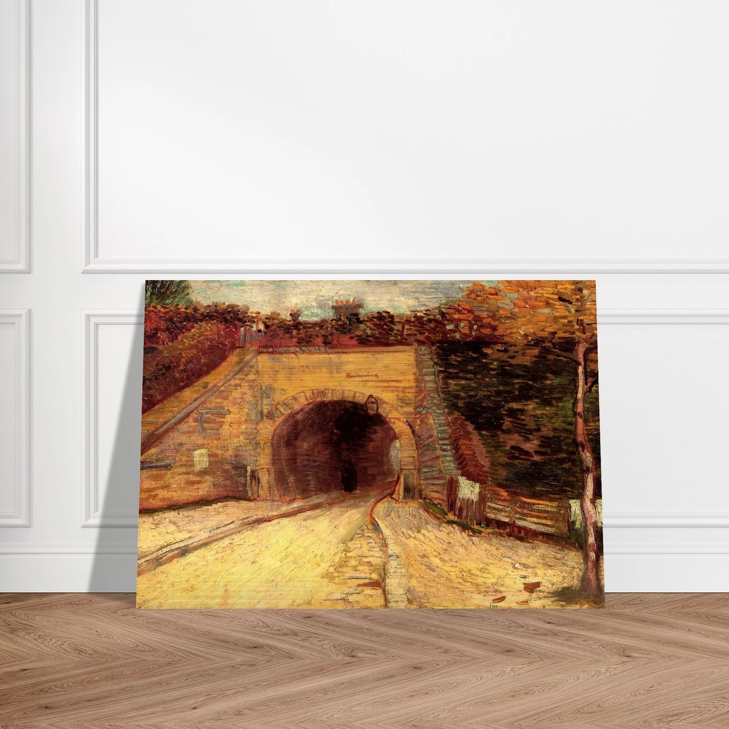 Roadway with Underpass The Viaduct - Vincent van Gogh Brushed Aluminum Print - 70x100 cm / 28x40 inches | Vincent van Gogh Aluminum Print | Vincent van Gogh Prints