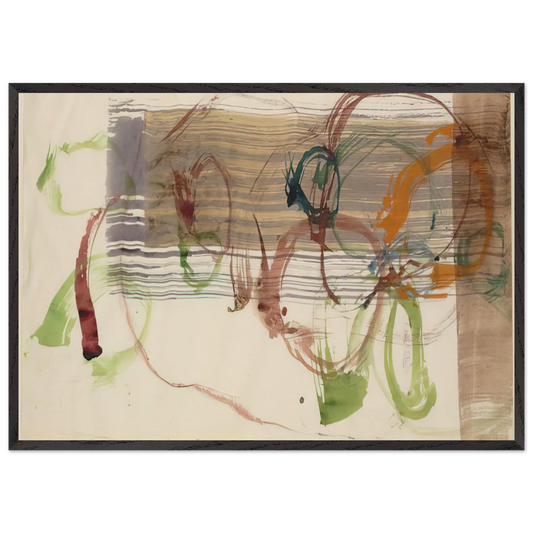 New River Watercolor Series I No 3 - 1988 - John Cage 70x100 cm / 28x40 inches Framed Art Print – Black Wooden Frame