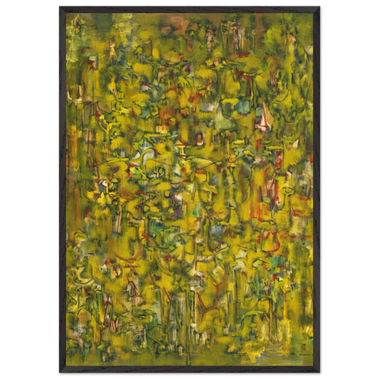 Number 43 Abstract Painting Yellow - 1947 - Ad Reinhardt 70x100 cm / 28x40 inches Framed Art Print – Black Wooden Frame