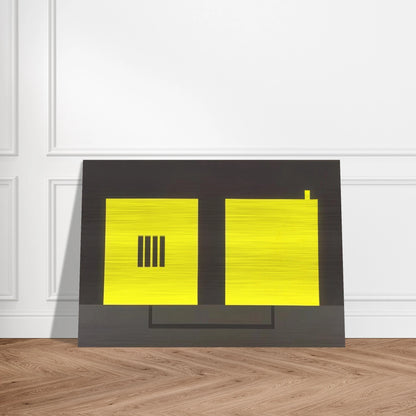 Prison  Cell with Smokestack  Conduit - 1985 - Peter Halley Brushed Aluminum Print - 70x100 cm / 28x40 inches | Peter Halley Aluminum Print | Peter Halley Prints