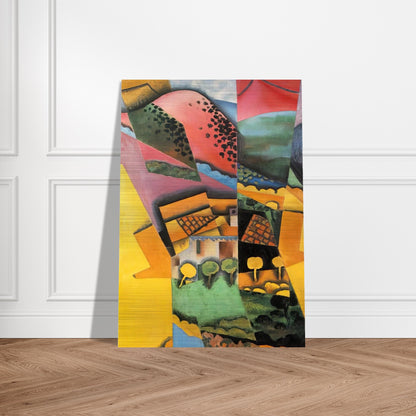 LANDSCAPE AT CERET 1913 - Juan Gris Brushed Aluminum Print - 70x100 cm / 28x40 inches | Juan Gris Aluminum Print | Juan Gris Prints