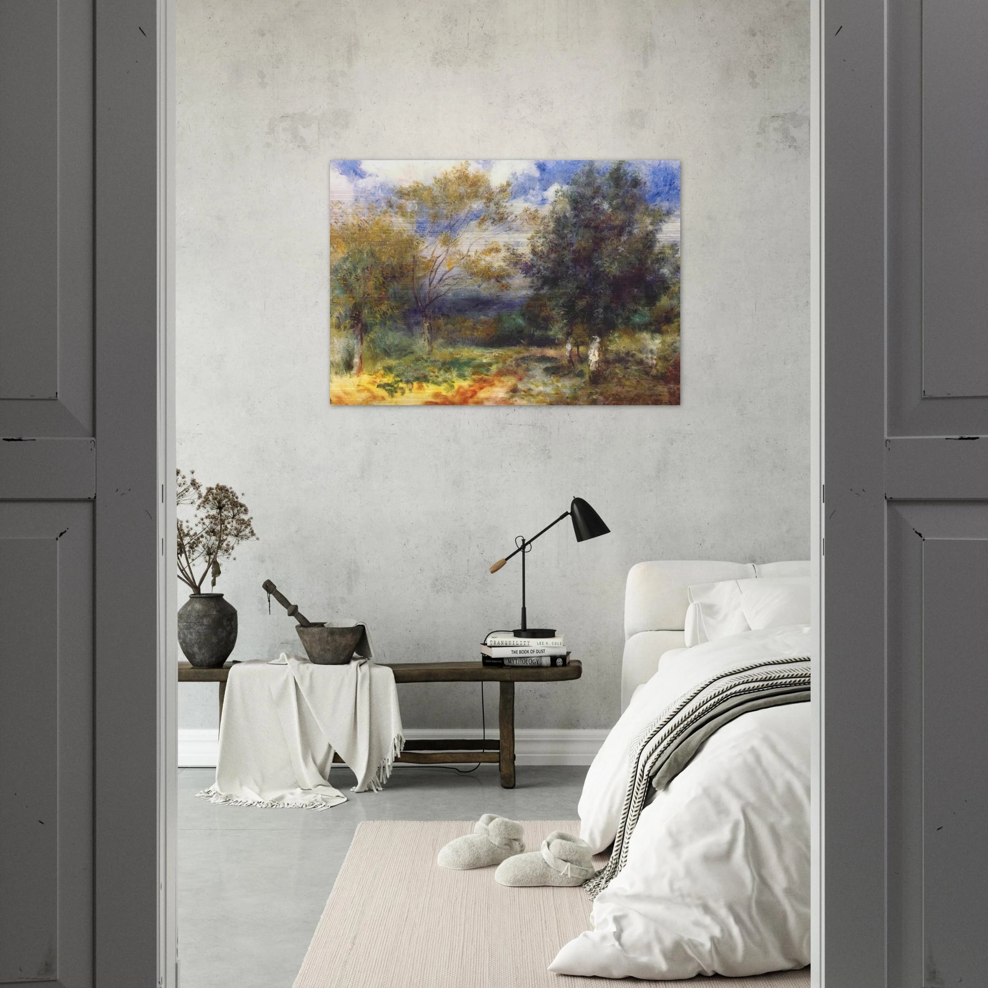 Landscape in the Sun - Pierre-Auguste Renoir Brushed Aluminum Print - 70x100 cm / 28x40 inches | Pierre-Auguste Renoir Aluminum Print | Pierre-Auguste Renoir Prints