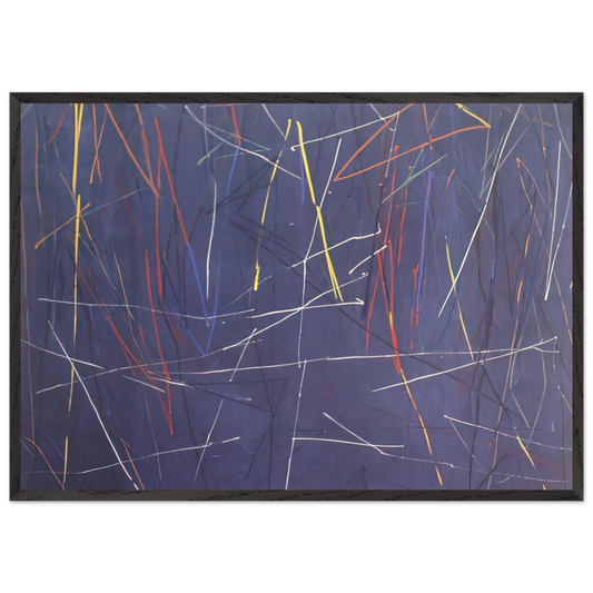Gates of Blue - 1975 - Ronnie Landfield 70x100 cm / 28x40 inches Framed Art Print – Black Wooden Frame