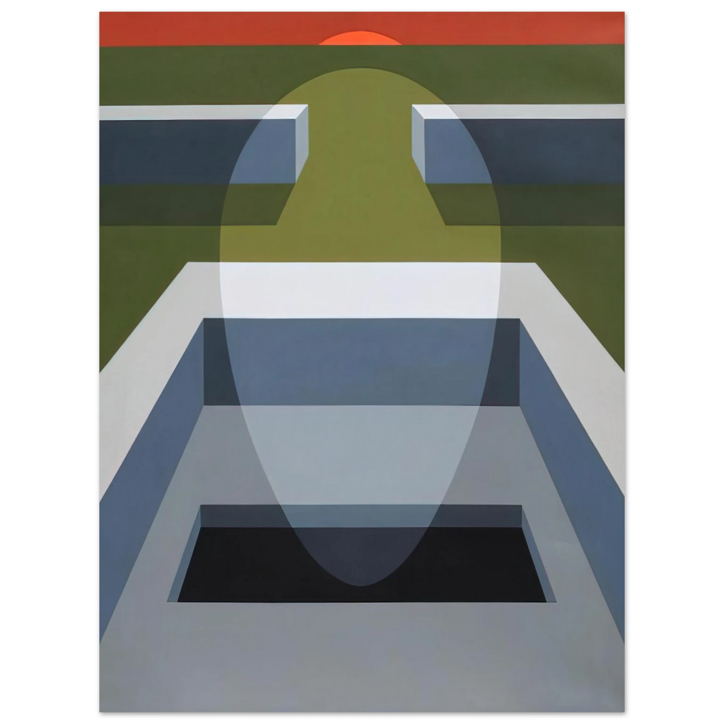 Clarence Holbrook Carter - Transection No. 7 - 1970  75x100 cm / 30x40inches Fine Art Poster